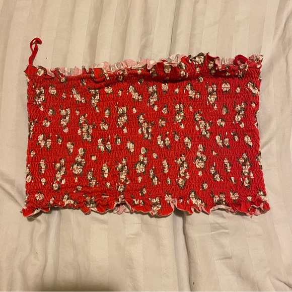 Red floral tube top large - Picture 1 of 2